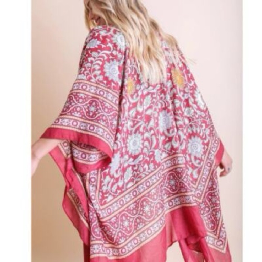 Floral Red Kimono by [Brand]
